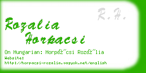 rozalia horpacsi business card